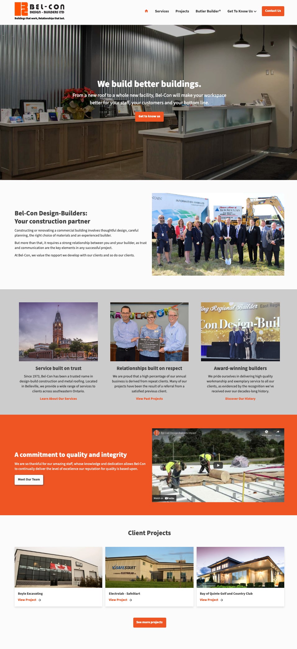 Website project for Bel-Con Design-Builders Ltd